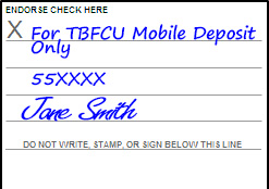 Mobile Check Endorsement Example Mobile Check Endorsement Example